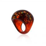 inel din rășină epoxidica transparentă cu pigment maron, bijuterie din rășină handmade unicat